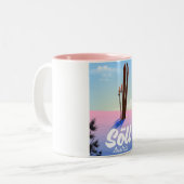 Söll, Oostenrijkse reisposter Ski Tweekleurige Koffiemok (Voorkant links)