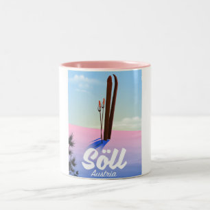 Söll, Oostenrijkse reisposter Ski Tweekleurige Koffiemok