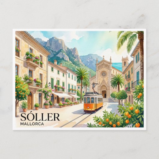 Sóller Spanje Briefkaart (Voorkant)