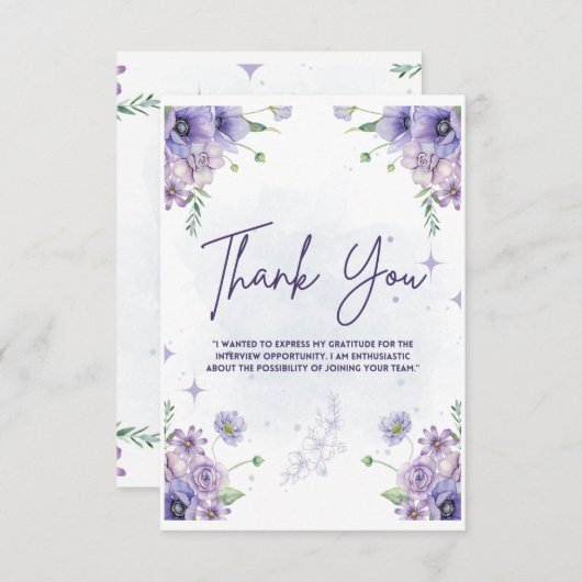 Sollicitatiegesprek Bedankt kaart (Voorkant / Achterkant)