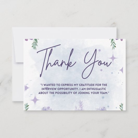 Sollicitatiegesprek Bedankt kaart (Achterkant)