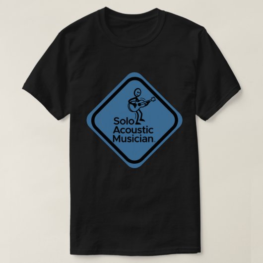 Solo Acoustic Musician Mannen Black T-shirt Blue L (Design voorkant)