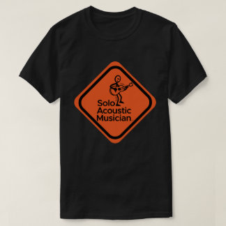 Solo Acoustic Musician Mannen Black T-shirt Oranje