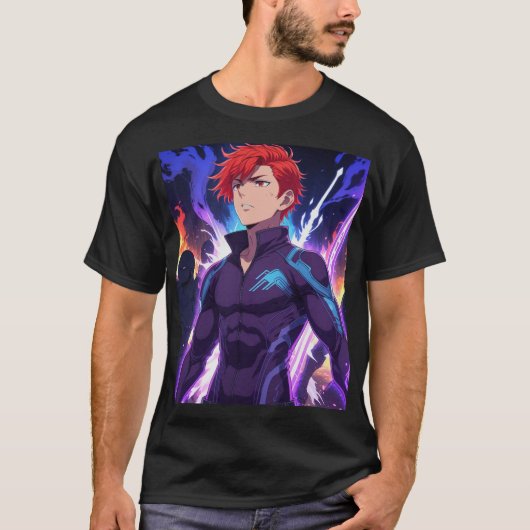 solo Anime Poster – Vurige rode haren, Intense Act T-shirt (Voorkant)