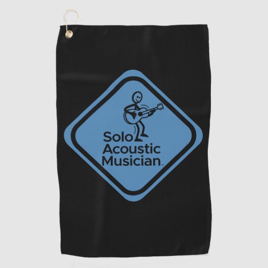 Solo Aoustic Musician Golf Towel Blue Golfhanddoek (Voorkant)