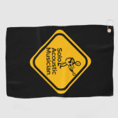 Solo Aoustic Musician Golf Towel Yellow Logo Golfhanddoek (Horizontaal)