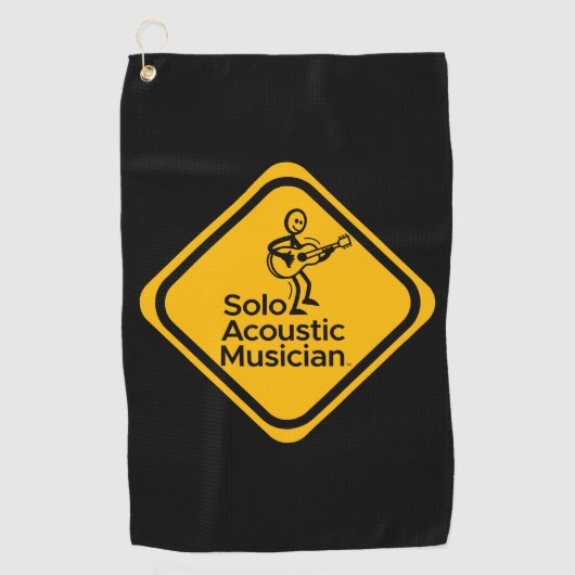 Solo Aoustic Musician Golf Towel Yellow Logo Golfhanddoek (Voorkant)