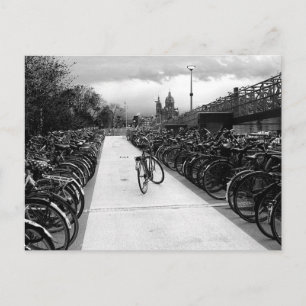 Solo Bike Parking Amsterdam Black en White Briefkaart