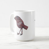 Solo Bird Petroglyph, Solo Afbeelding 4 Mok (Voorkant links)