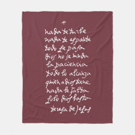 Solo Dios basta (Laat niets je storen) Fleece Deken