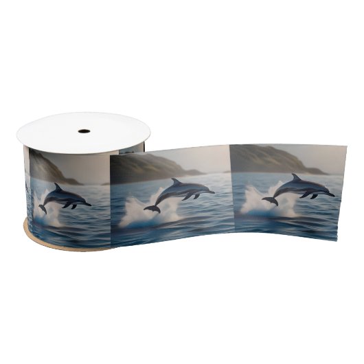 Solo Dolphin Wave Dancer, Satijnen Lint (Spoel)