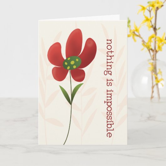 Solo Flower Aanmoediging Kaart (Gele Bloem)