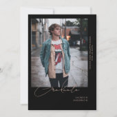 Solo Foto zwart Afstuderen Aankondiging (Voorkant)