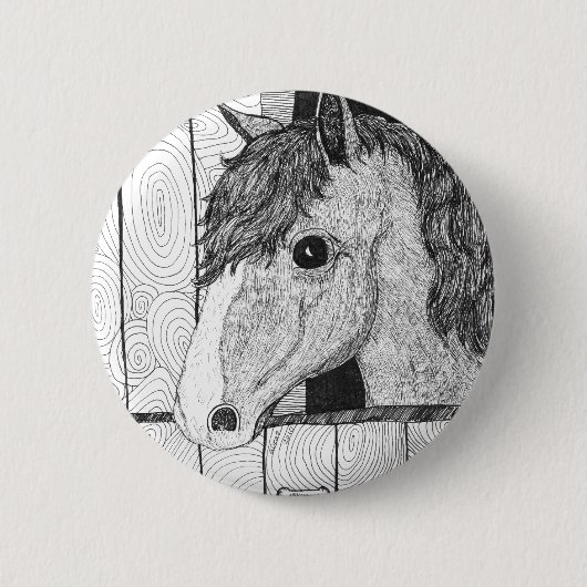 Solo Horse Art Ronde Button 5,7 Cm (Voorkant)