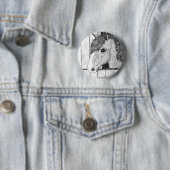 Solo Horse Art Ronde Button 5,7 Cm (In situ)