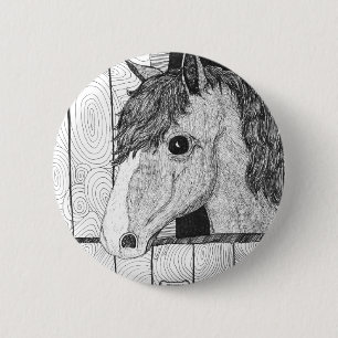Solo Horse Art Ronde Button 5,7 Cm