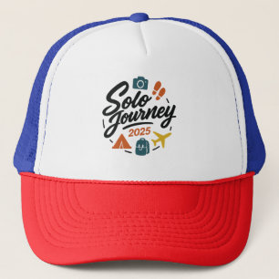 Solo Journey 2025 Adventure Logo Trucker Pet