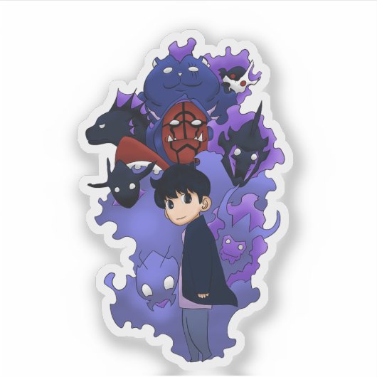 Solo Leveling inspired chibi Sticker (Voorkant)