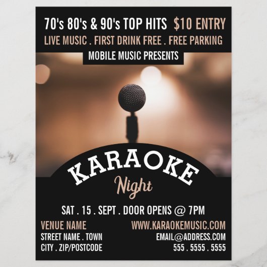 Solo Microphone, Karaoke Event Adverteren Flyer (Voorkant)