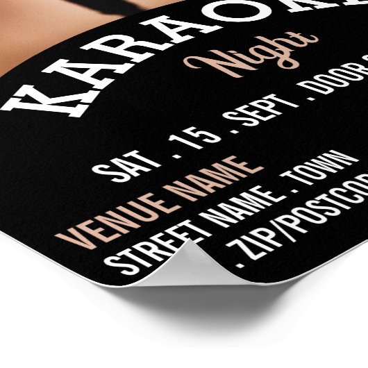 Solo Microphone, Karaoke Event Adverteren Poster (Hoek)