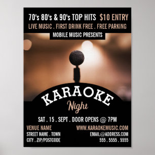 Solo Microphone, Karaoke Event Adverteren Poster