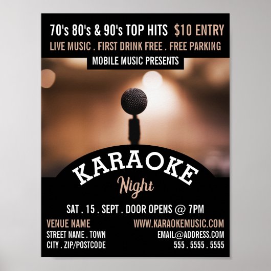 Solo Microphone, Karaoke Event Adverteren Poster (Voorkant)