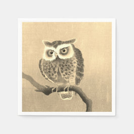 Solo Owl Shades of Gold Paper Napkins Servet