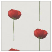 Solo Red IJsland Poppy Pattern Fabric Stof (Close Up)