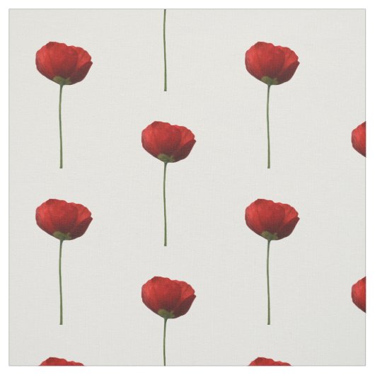 Solo Red IJsland Poppy Pattern Fabric Stof (Swatch)