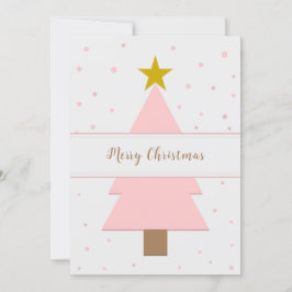 Solo roze kerstboom bekroond met een gouden ster