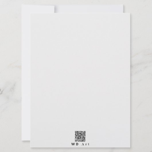 Solo Roze Kerstboom en Golden Star Flat Kaart (Achterkant)