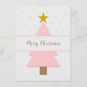 Solo roze kerstboom en gouden ster informatiekaartje (Voorkant)