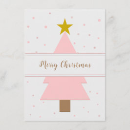 Solo roze kerstboom en gouden ster informatiekaartje