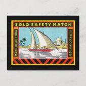 Solo Sailing Ship Match Label Briefkaart (Voorkant)