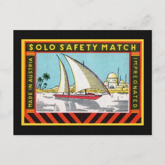 Solo Sailing Ship Match Label Briefkaart (Voorkant)