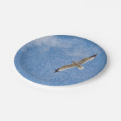 Solo Seagull in de lucht Papieren Bordje (Gekanteld)