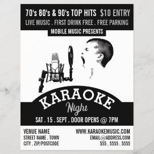 Solo Singer, Karaoke Event Adverteren Flyer