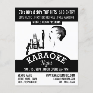 Solo Singer, Karaoke Event Adverteren Flyer