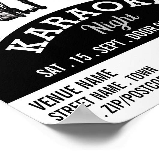 Solo Singer, Karaoke Event Adverteren Poster (Hoek)