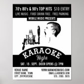Solo Singer, Karaoke Event Adverteren Poster (Voorkant)