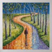 Solo Stroll - Abstracte impressionistische kunstst Poster (Voorkant)