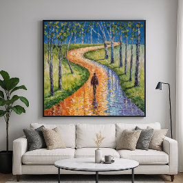 Solo Stroll - Abstracte impressionistische kunstst Poster