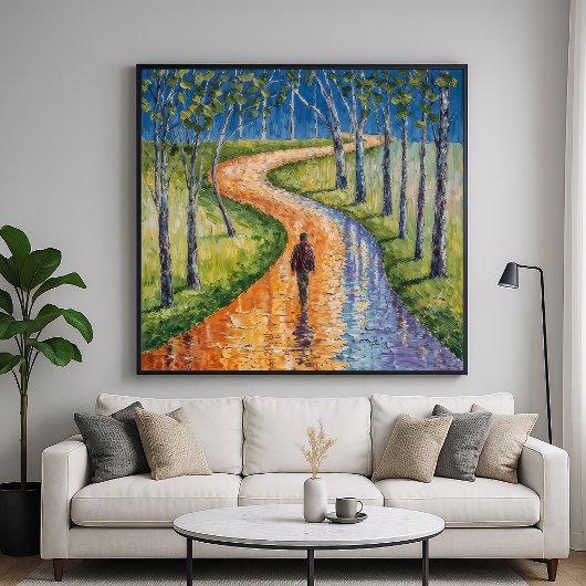 Solo Stroll - Abstracte impressionistische kunstst Poster