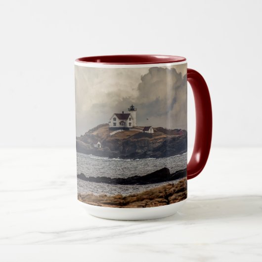 Solo vliegen bij Nubble Lighthouse Mok (Voorkant rechts)