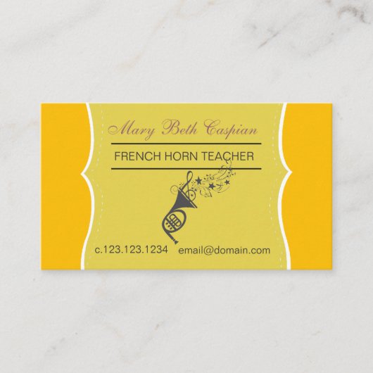 Soloist Performer Jazz Golden French Horn Visitekaartje (Voorkant)