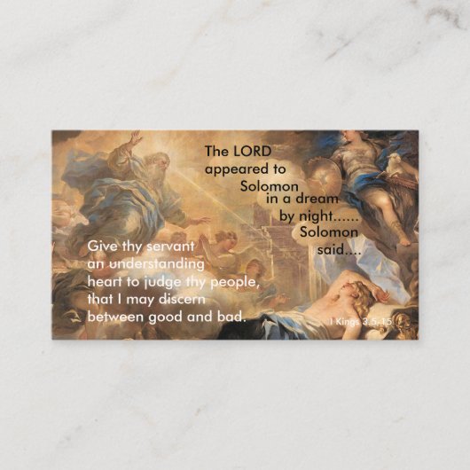 Soloman's Dream - Small Prayer Card Contactkaartje (Voorkant)