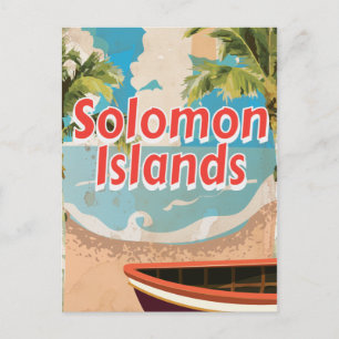 Solomon eilanden Vintage vakantieposter Briefkaart