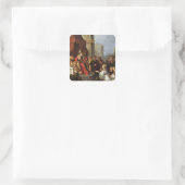 Solomon en de koningin van Sheba Vierkante Sticker (Tas)