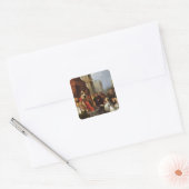 Solomon en de koningin van Sheba Vierkante Sticker (Envelop)