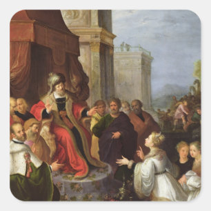 Solomon en de koningin van Sheba Vierkante Sticker